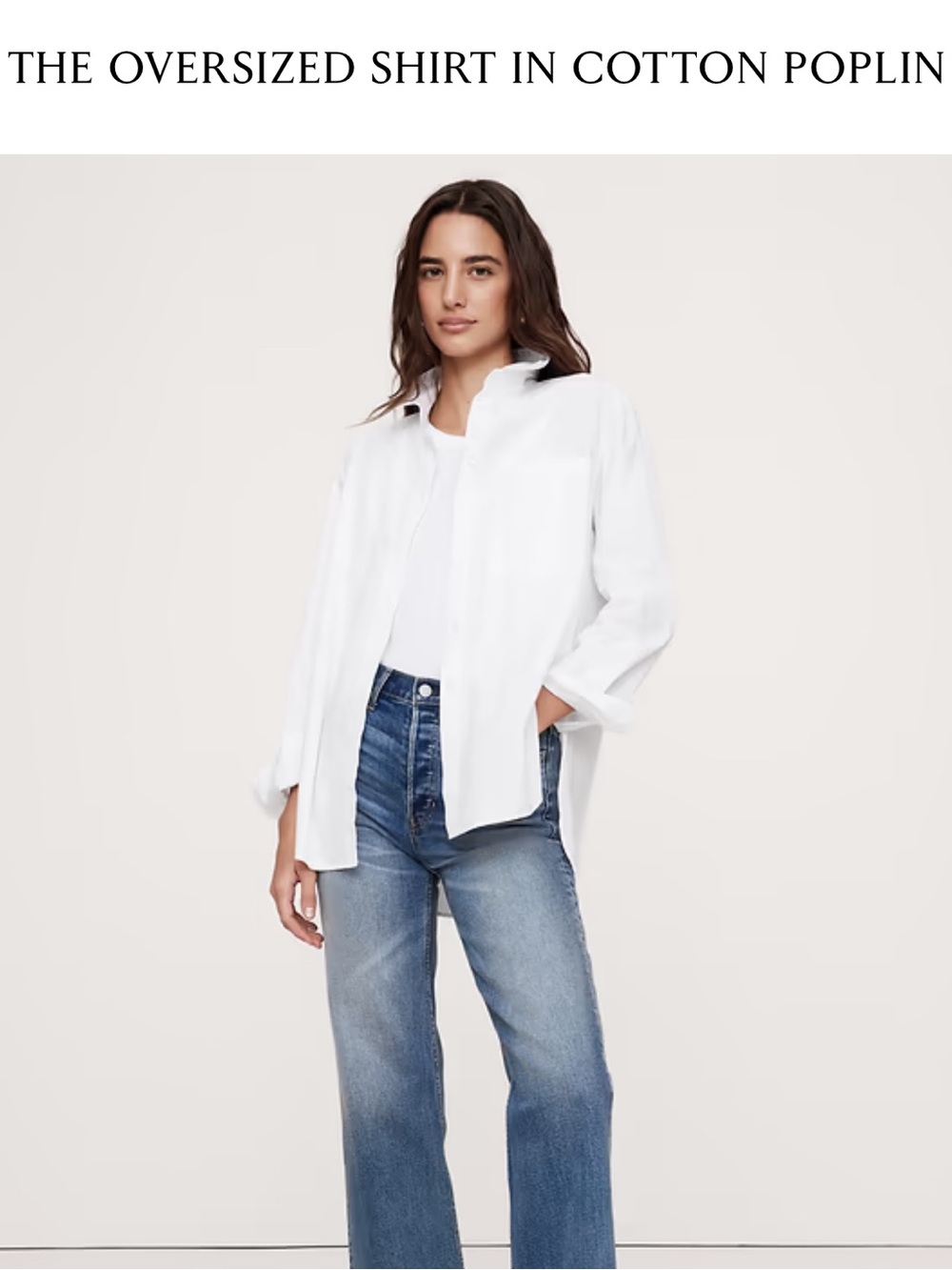 Banana Republic Oversized poplin White Button-Down Shirt